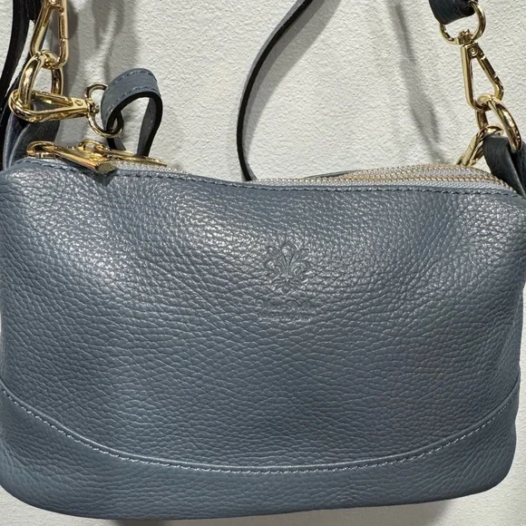 Vera Pelle Gray Leather Women's Bag - Picture 2 of 3